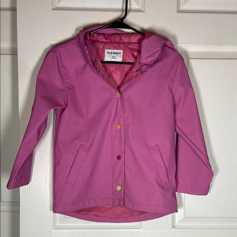 Old Navy Kids Pink Lightweight Raincoat with Hood size medium